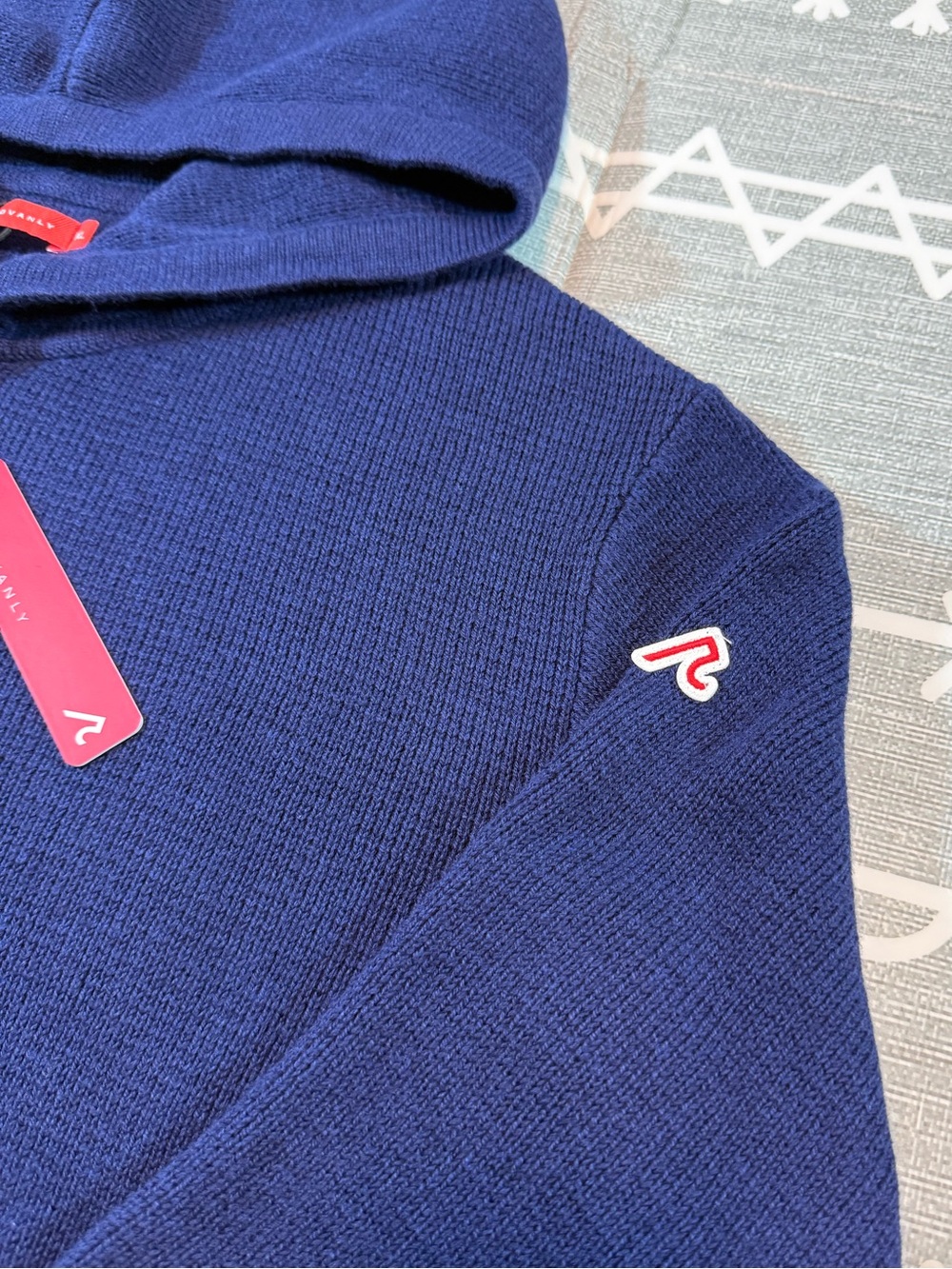Redvanly Lenox LuxThermal Waffle Knit Hoodie Midnight Navy Men's XL - Picture 4 of 13